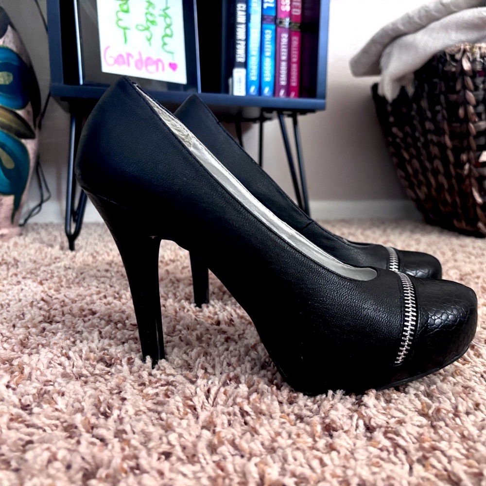 Black platform heels